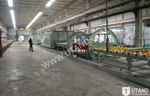 Quartz slab polishing line