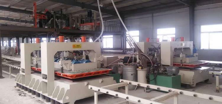 artificial quartz slab production line scene